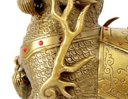 Brass Chi Lin - Pair, side view