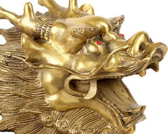 Brass Chi Lin - Pair, close-up detail