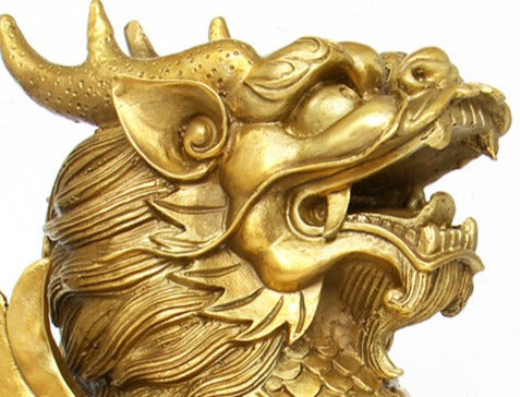 Brass Chi Lin - Pair, additional angle