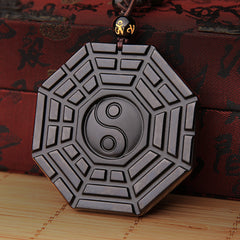 Obsidian Bagua Necklace, detail view