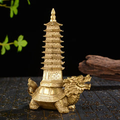Dragon Turtle with Pagoda Statue, detail view