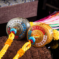 Rainbow Tibetan Prayer Wheel Charm, detail view