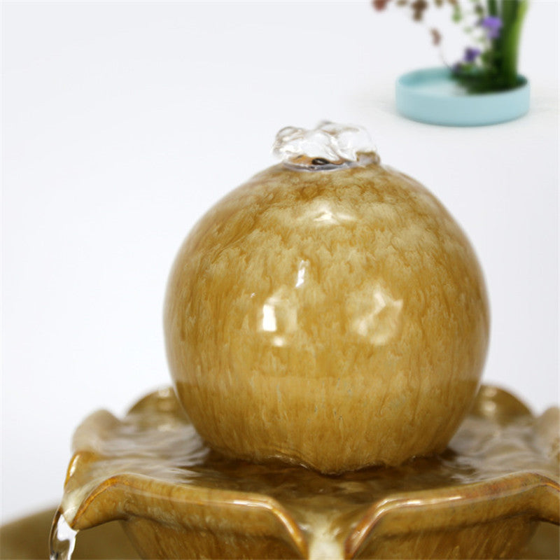 Beige Jade Water Fountain, additional angle