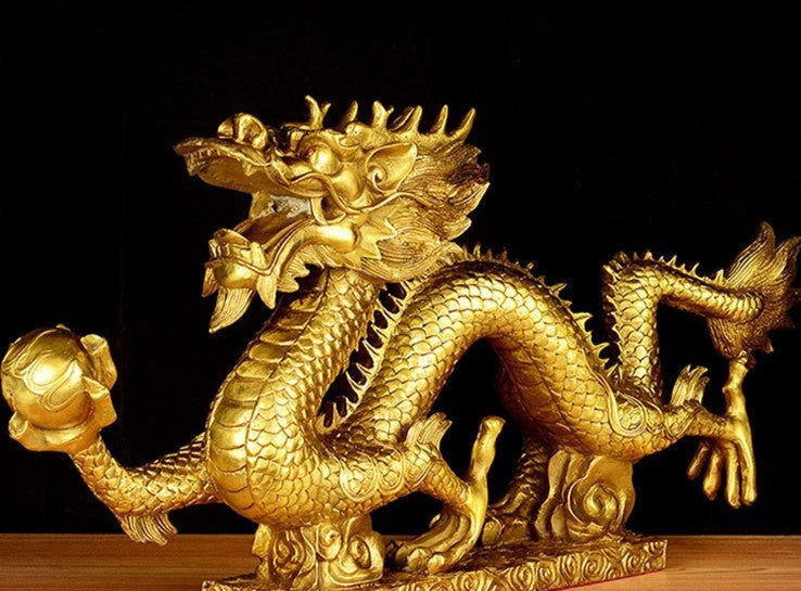 Brass Dragon Statue, detail view