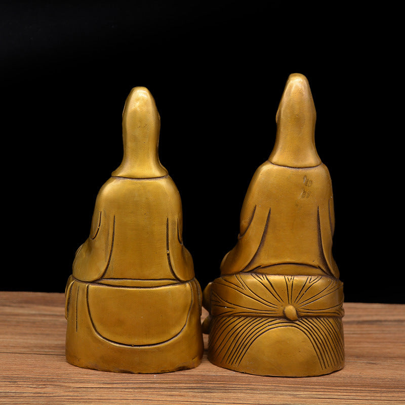 Brass Guan Yin Statue, back view