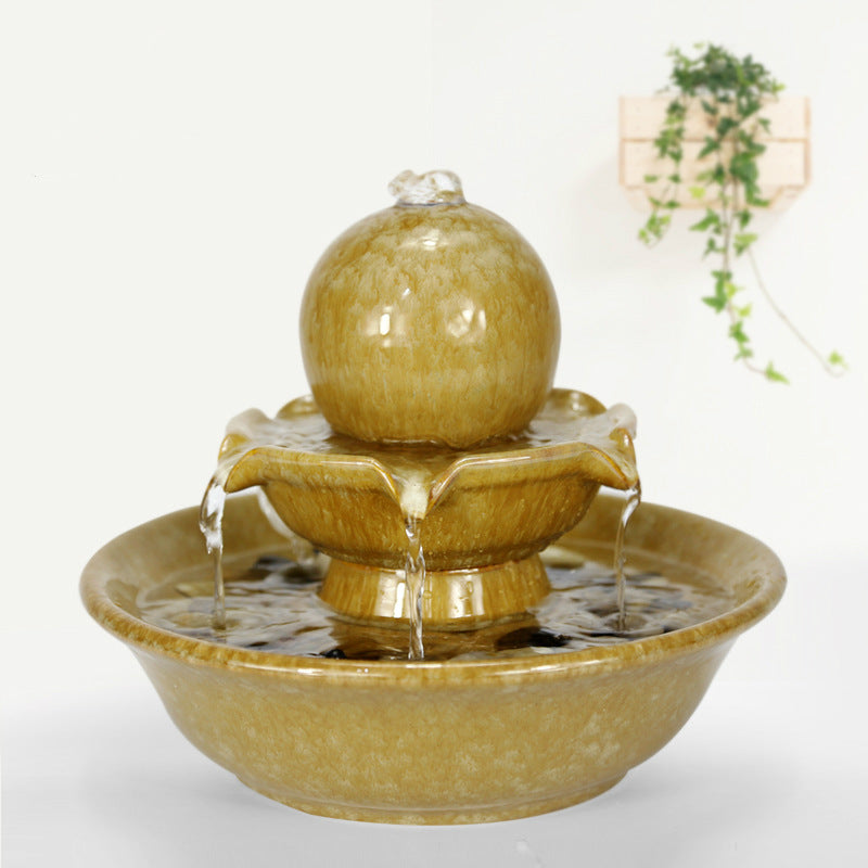 Beige Jade Water Fountain, close-up detail