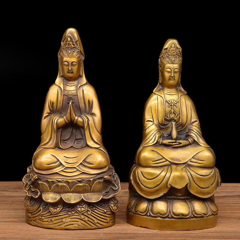 Brass Guan Yin Statue, additional angle