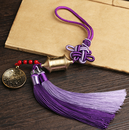 Tibetan Prayer Wheel Charm, alternate angle