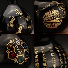 Obsidian Hu Lu / Wu Lou with Heart Sutra, alternate view