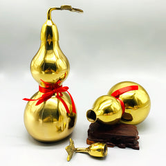 Blessed and Consecrated Feng Shui Brass Hulu Calabash for Protection & Prosperity