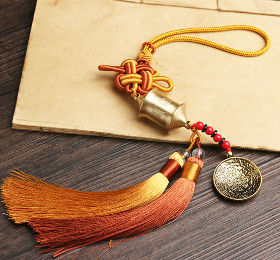 Tibetan Prayer Wheel Charm, additional angle